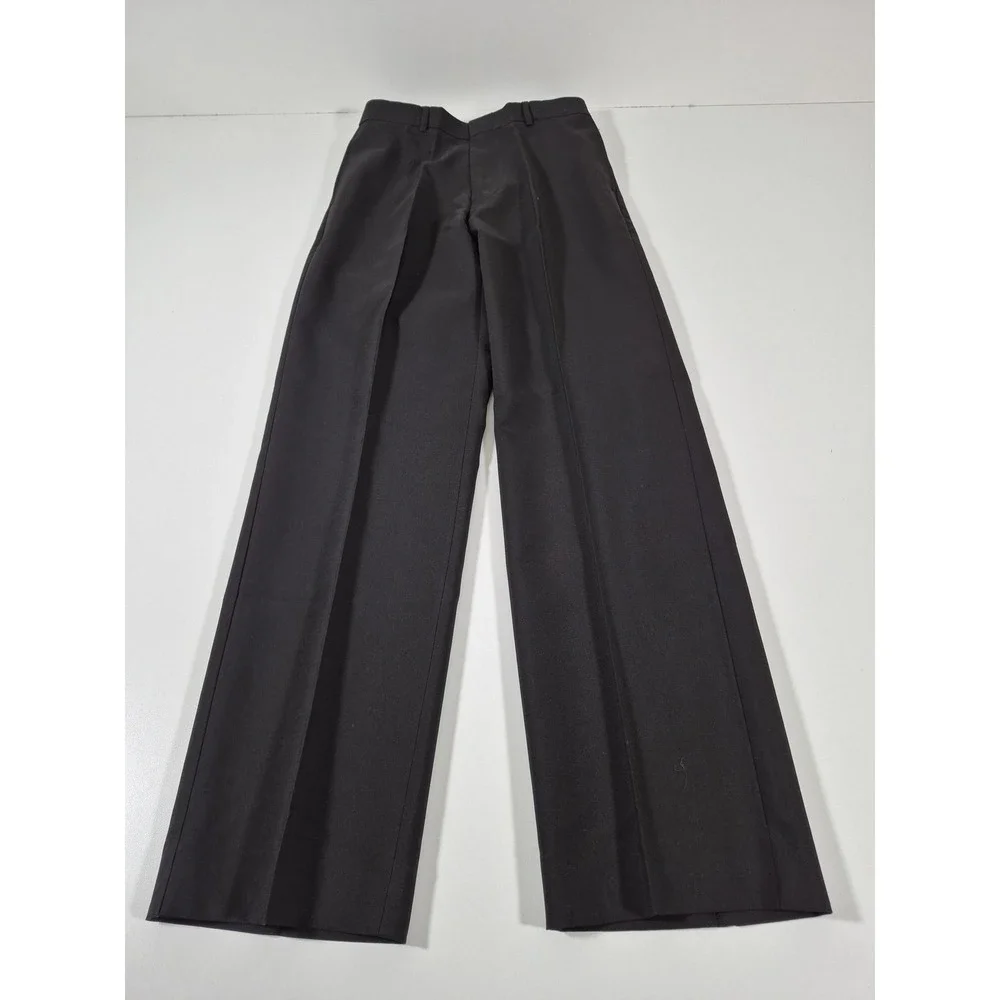 Career Gear Dress Pants Mens 28x32 Black Microfiber Flat Front Office Uniform
